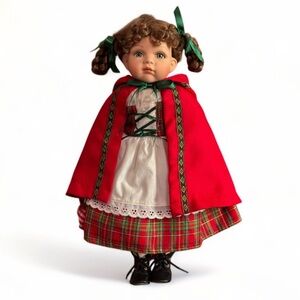Vintage Little Red Riding Hood Porcelain Doll